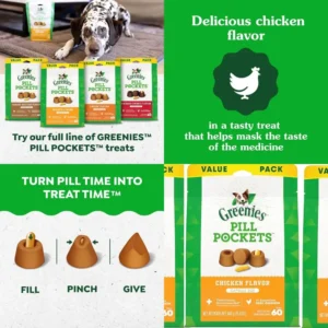 Pill Pockets Treats for Dogs Capsule Pouch, Chicken Flavor