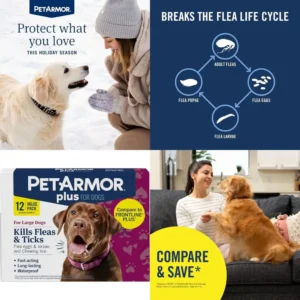 Flea and Tick Prevention for Dogs 12 Doses, Waterproof